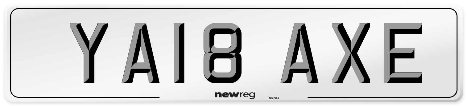 YA18 AXE Number Plate from New Reg